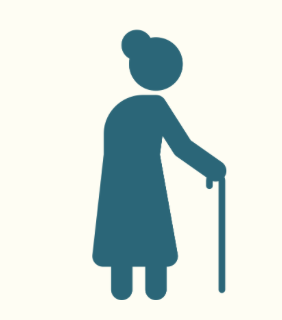 Silhouette d'une personne âgée